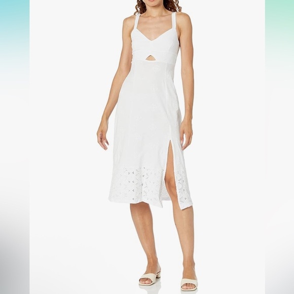 NWT Desigual Elegant White Midi Dress Large - Picture 1 of 8